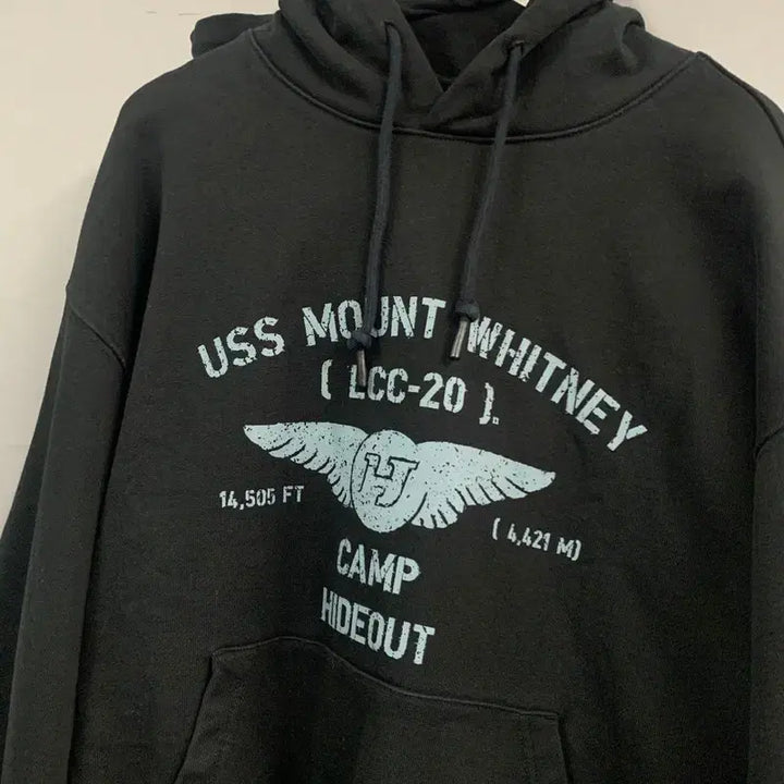 [BUNJANG] 3 Hideout H Wings Heavy Cotton Hoodie / 3 하이드아웃 H WINGS 헤비코튼 후드티