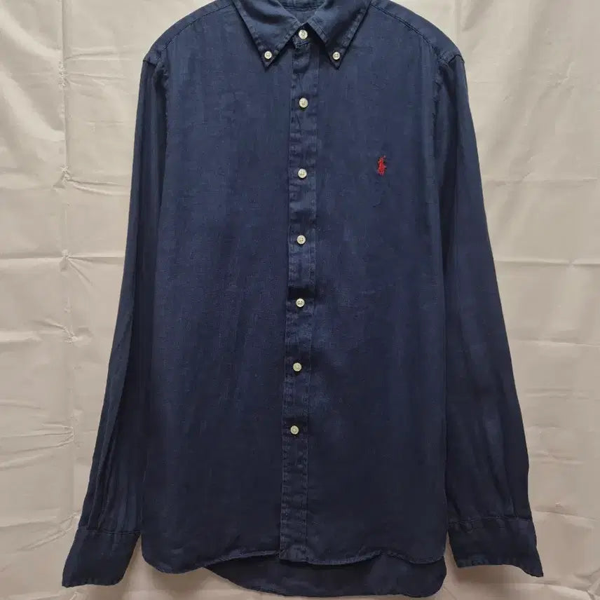 [BUNJANG] Polo Linen Shirt Navy / 폴로 린넨 셔츠 네이비