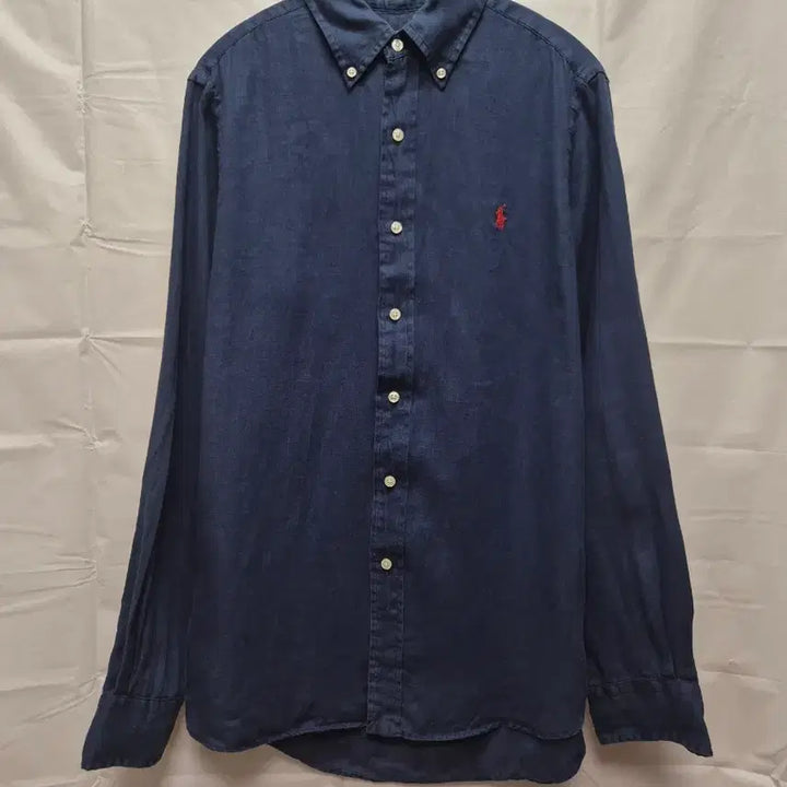 [BUNJANG] Polo Linen Shirt Navy / 폴로 린넨 셔츠 네이비