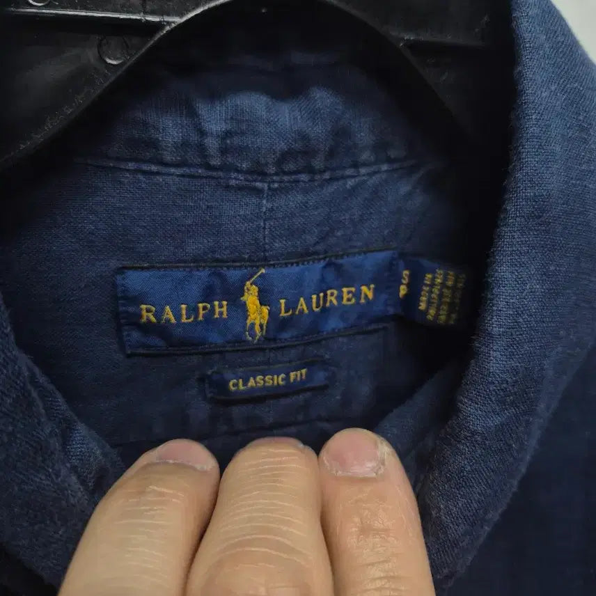 [BUNJANG] Polo Linen Shirt Navy / 폴로 린넨 셔츠 네이비