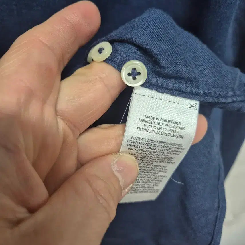 [BUNJANG] Polo Linen Shirt Navy / 폴로 린넨 셔츠 네이비