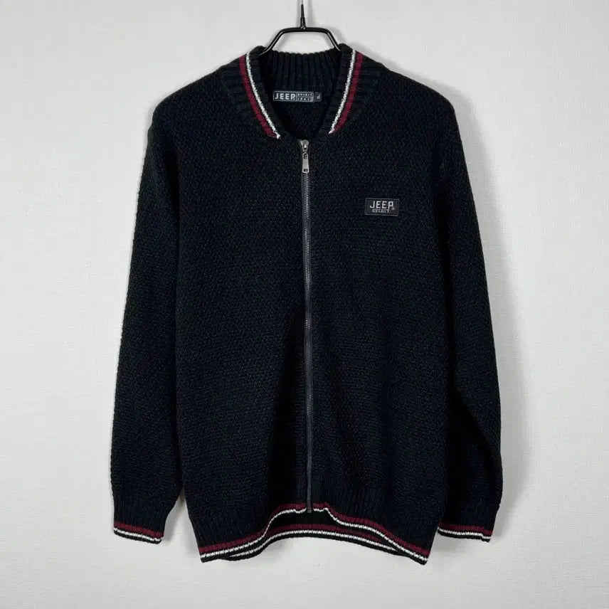 [SOLD OUT] 지프 스피릿 블랙 탄탄한 니트 집업 가디건 남XL 라덴 빈티지
