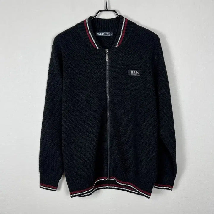 [SOLD OUT] 지프 스피릿 블랙 탄탄한 니트 집업 가디건 남XL 라덴 빈티지