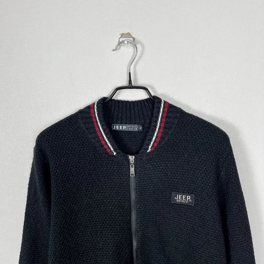 [SOLD OUT] 지프 스피릿 블랙 탄탄한 니트 집업 가디건 남XL 라덴 빈티지