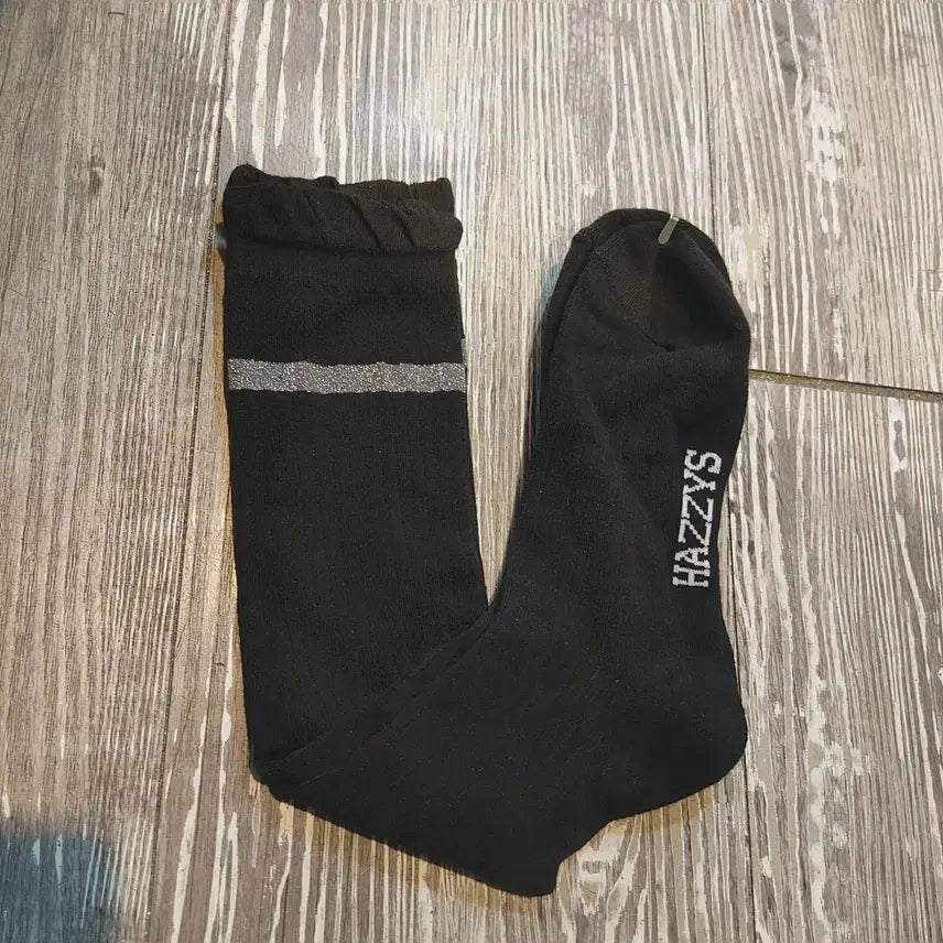 [SOLD OUT] 헤지스 여성 블랙 골지 니삭스