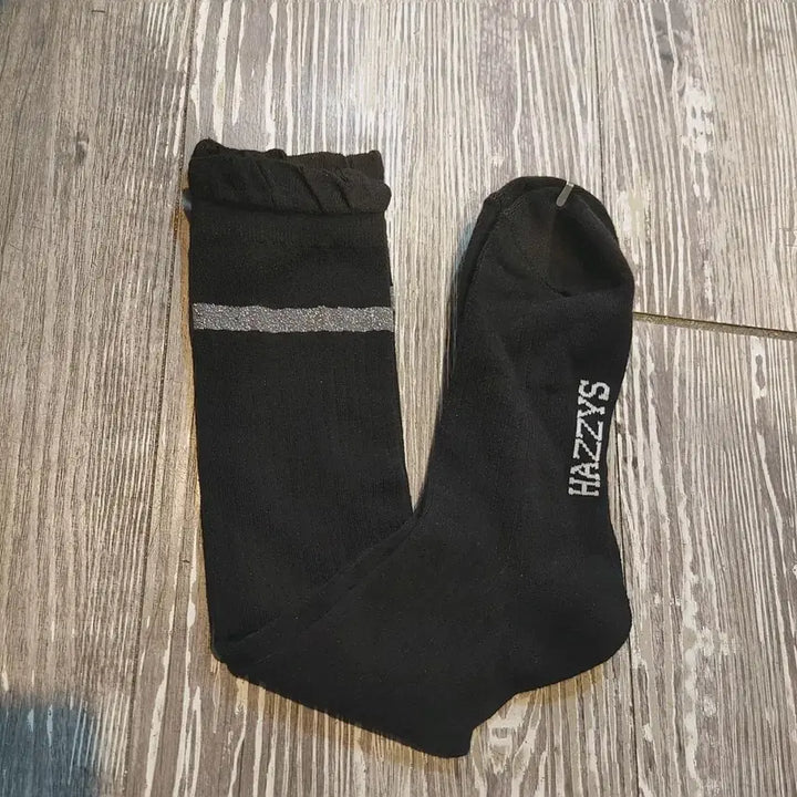 [SOLD OUT] 헤지스 여성 블랙 골지 니삭스