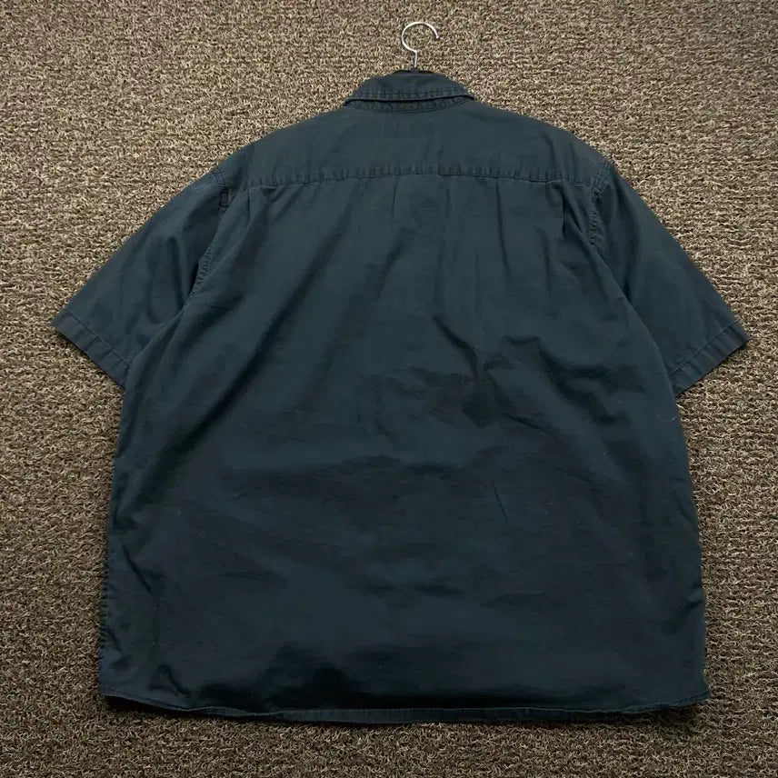 [BUNJANG] Wrangler Black Work Short Sleeve Shirt / 랭글러 블랙 워크 반팔 셔츠
