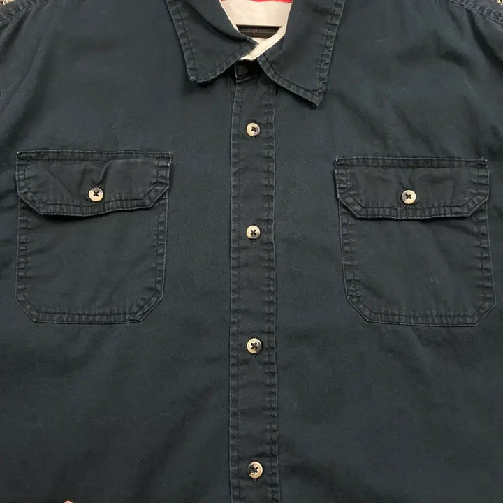 [BUNJANG] Wrangler Black Work Short Sleeve Shirt / 랭글러 블랙 워크 반팔 셔츠