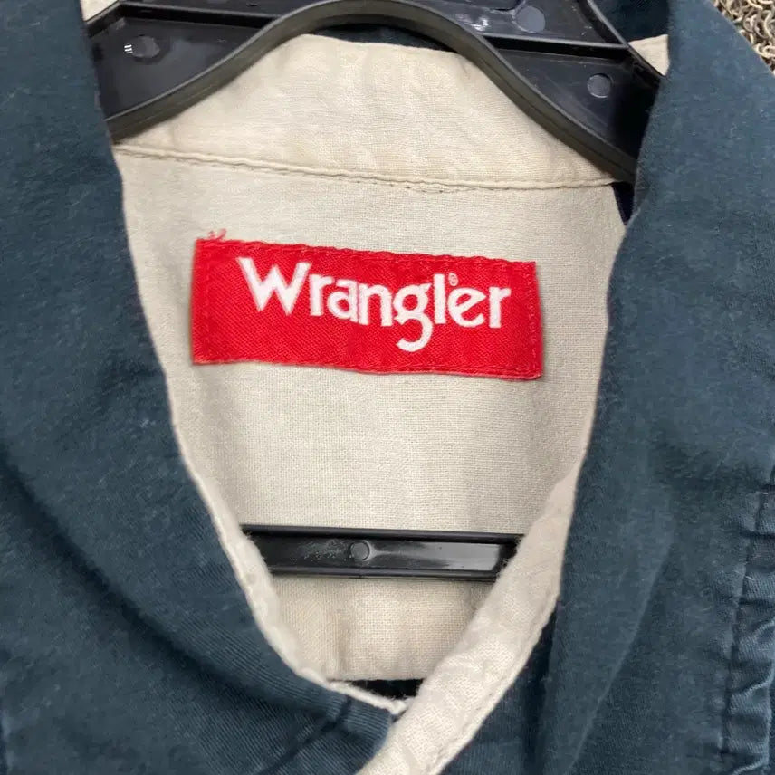 [BUNJANG] Wrangler Black Work Short Sleeve Shirt / 랭글러 블랙 워크 반팔 셔츠