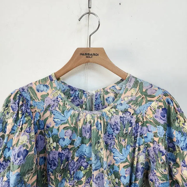 [SOLD OUT] 플라워 패턴 볼륨 롱 원피스