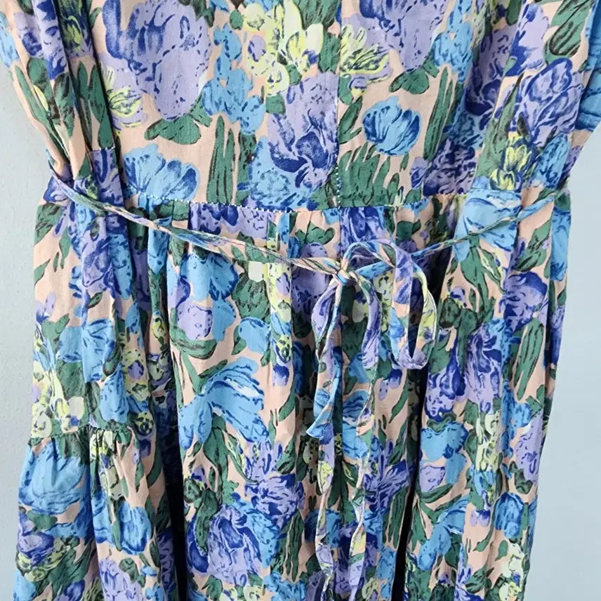 [SOLD OUT] 플라워 패턴 볼륨 롱 원피스