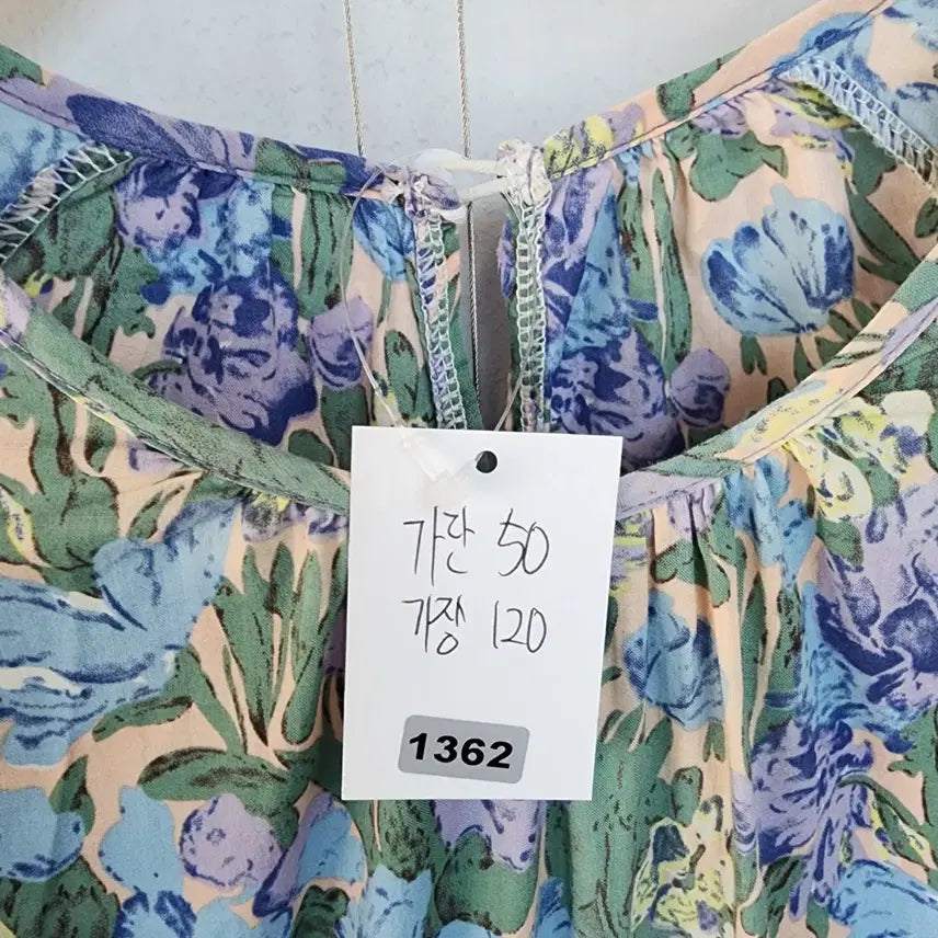 [SOLD OUT] 플라워 패턴 볼륨 롱 원피스