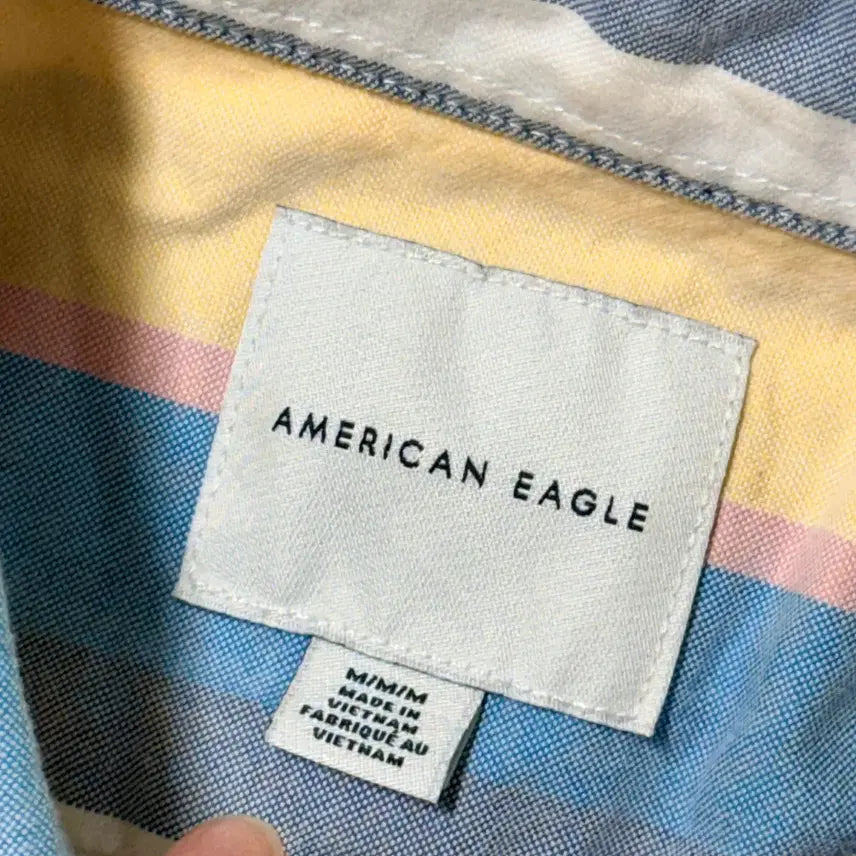[BUNJANG] American Eagle Color Block Shirt M / 아메리칸 이글 배색 셔츠 M