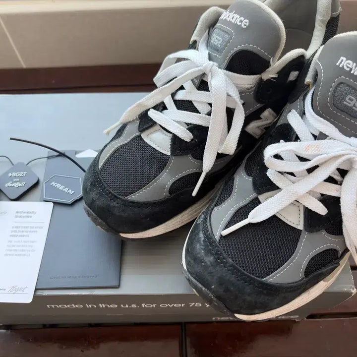 [BUNJANG] New Balance 992 Black/Grey USA Sneakers / 뉴발란스 992 블랙/그레이 made in USA UK7(255~260)