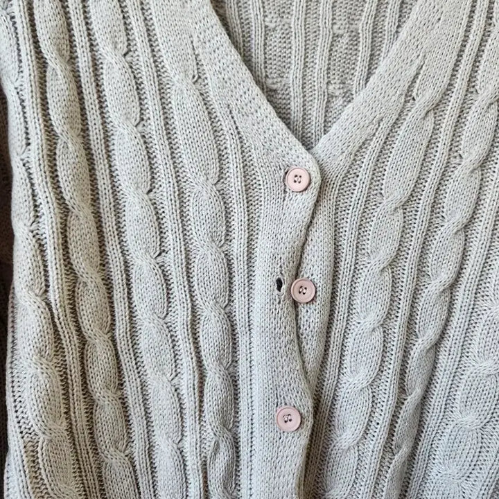 [BUNJANG] Gray Cable Knit Cardigan / 회색 꽈배기 니트 가디건