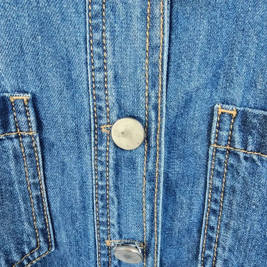 [BUNJANG] LEELIN Denim Short Sleeve Long Dress / LEELIN 청 데님 반팔 롱 원피스