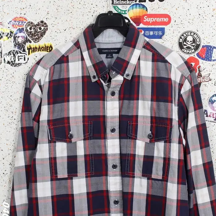 [BUNJANG] Tommy Hilfiger Big Check Pocket Shirt / 남성S / 타미힐피거 빅체크 포켓셔츠PP 12-136