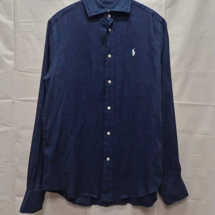 [BUNJANG] Polo Linen Shirt Women Navy / 폴로 린넨 셔츠 여성 네이비