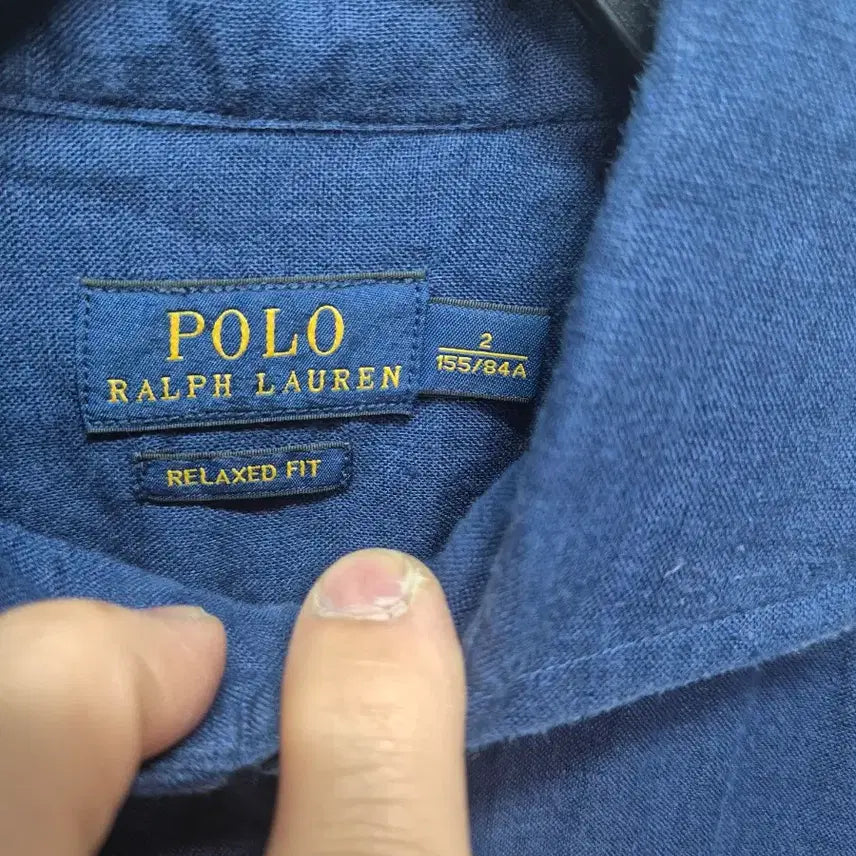 [BUNJANG] Polo Linen Shirt Women Navy / 폴로 린넨 셔츠 여성 네이비
