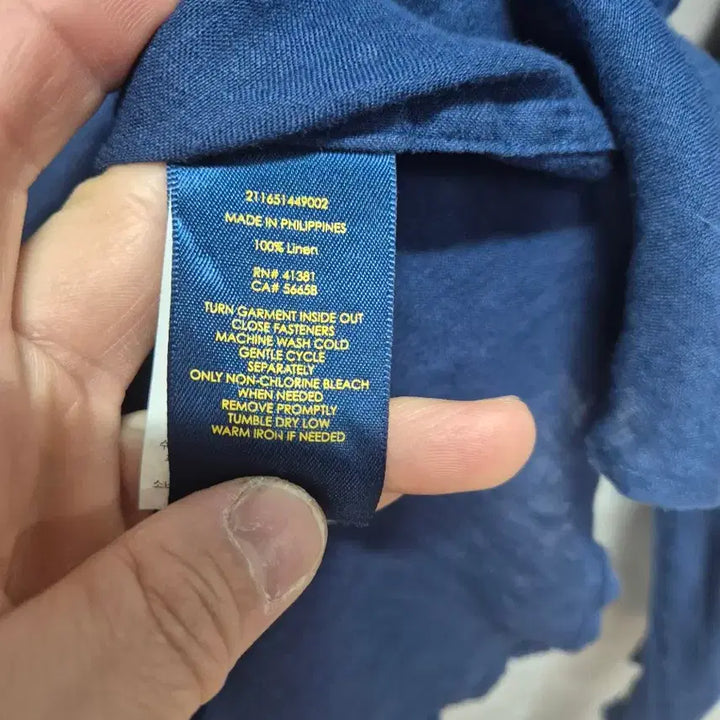 [BUNJANG] Polo Linen Shirt Women Navy / 폴로 린넨 셔츠 여성 네이비