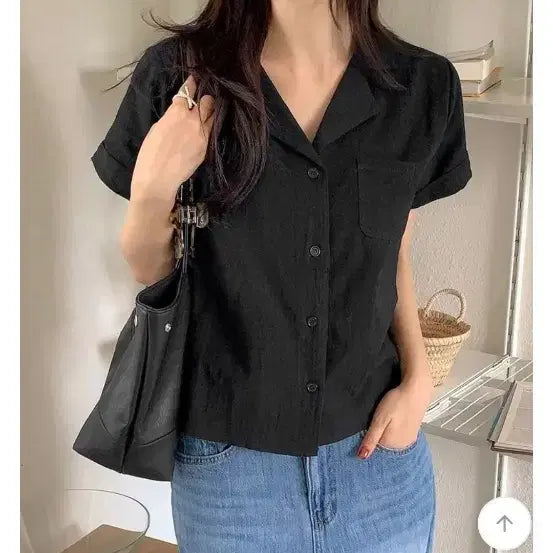 [BUNJANG] French Of Linen Rolled-Up Shirt / 프렌치오브 린넨 셔츠