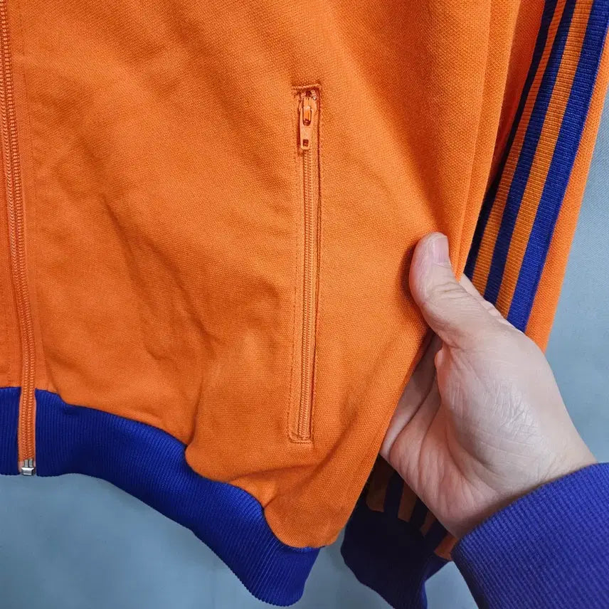 [BUNJANG] Adidas Beckenbauer Track Top Jersey / 아디다스 베켄바우어 오렌지블루 트랙탑져지  M