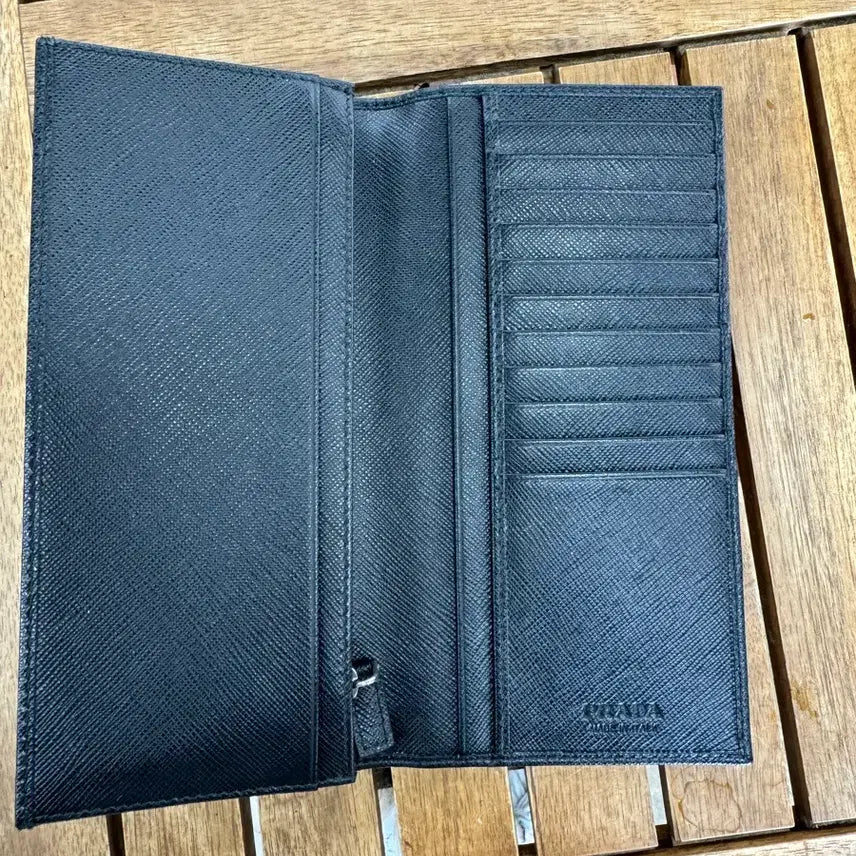 [BUNJANG] Prada Saffiano Long Wallet / 프라다 블랙 사피아노 장지갑