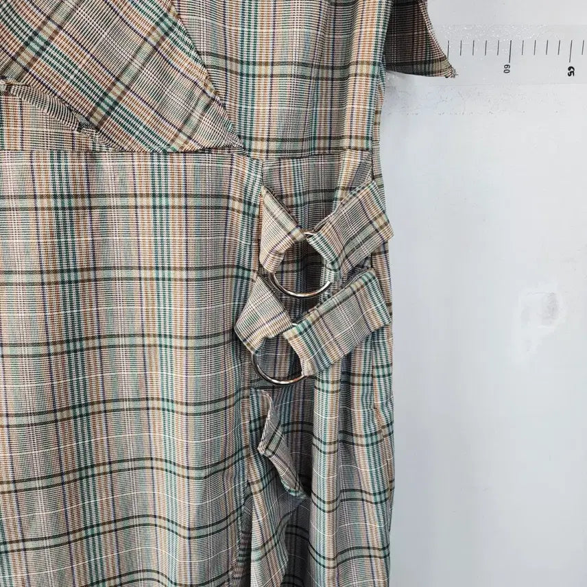 [BUNJANG] DANJI Checkered Long Dress with Frill Detail / DANJI 체크 롱 원피스 프릴 장식