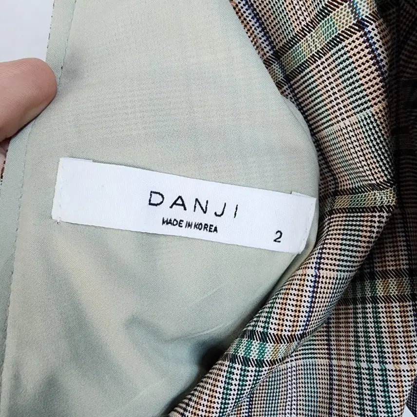 [BUNJANG] DANJI Checkered Long Dress with Frill Detail / DANJI 체크 롱 원피스 프릴 장식