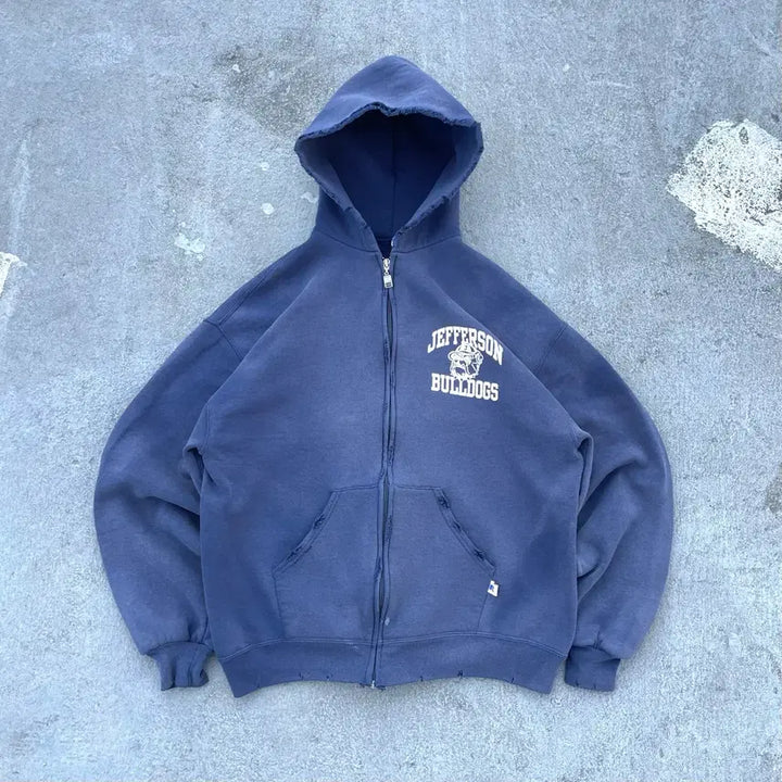 [SOLD OUT] 러셀 90s 썬 페이드 디스트레스드 후드집업