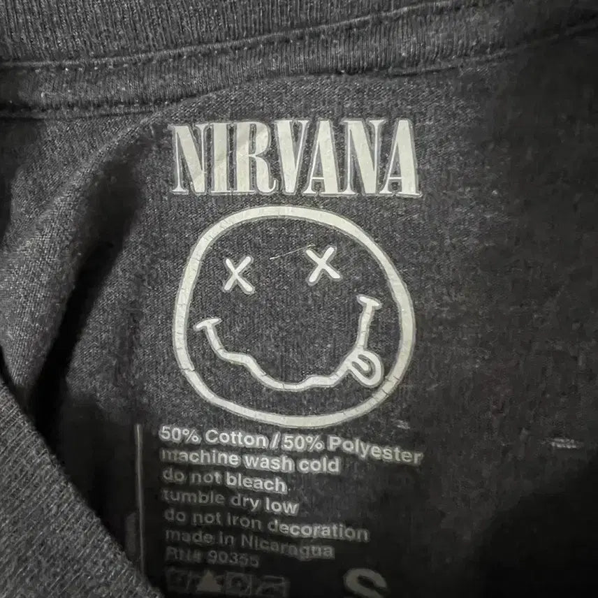 [BUNJANG] Nirvana Smile T-shirt Black S / 너바나 NIRVANA 스마일 반팔 티셔츠 블랙 s
