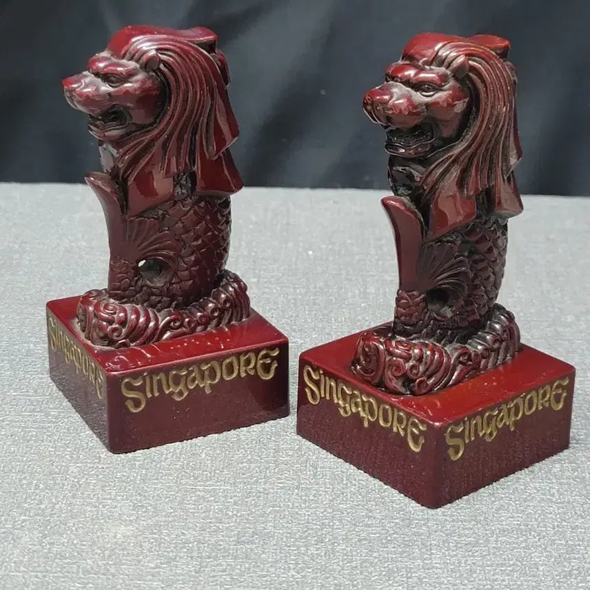 [BUNJANG] Singapore Merlion Statue Set / 싱가포르 머라이언 조각상 2점