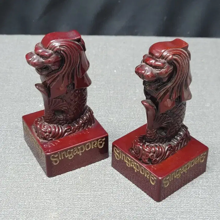 [BUNJANG] Singapore Merlion Statue Set / 싱가포르 머라이언 조각상 2점