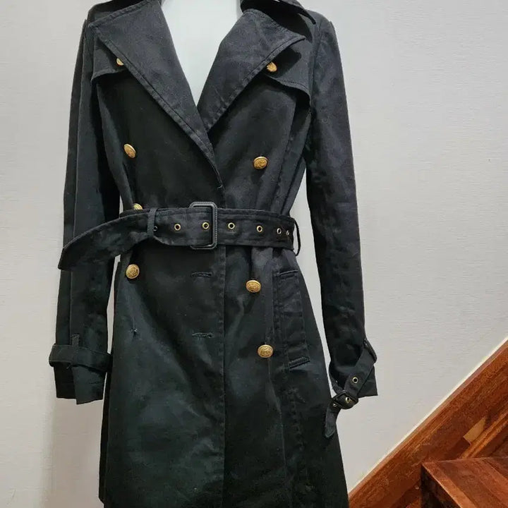 [BUNJANG] Black Trench Coat / 면버버리