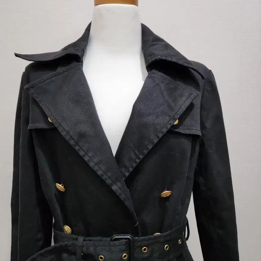 [BUNJANG] Black Trench Coat / 면버버리