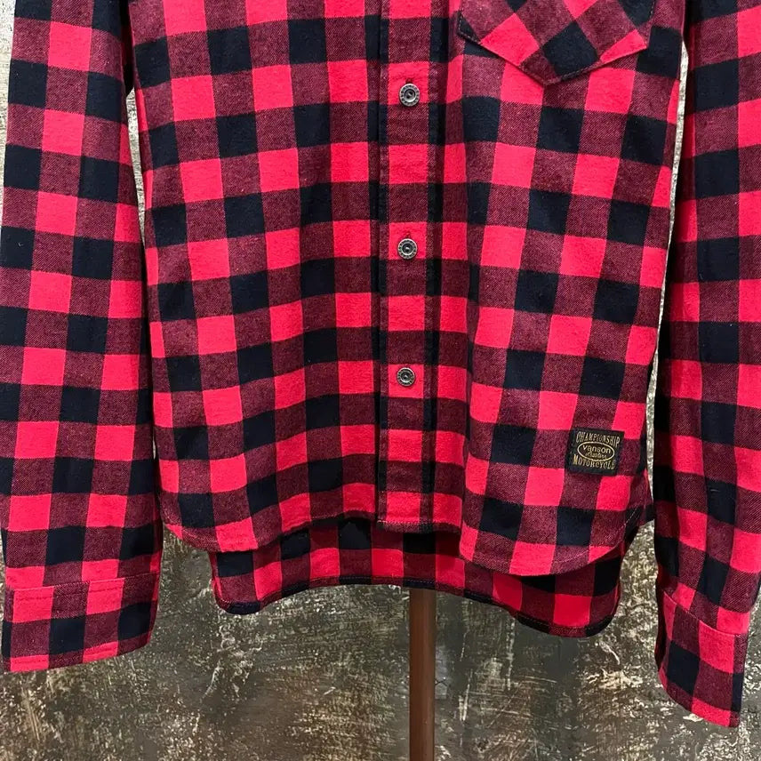 [BUNJANG] Vanson TFOA Checkered Shirt / Vanson x TFOA 밴슨 레더 x무장전선 체크 셔츠