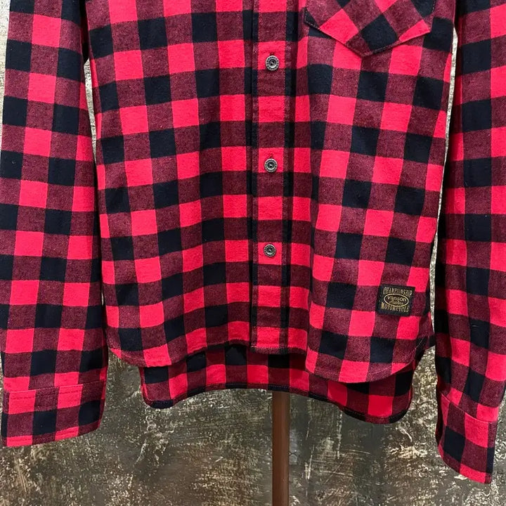 [BUNJANG] Vanson TFOA Checkered Shirt / Vanson x TFOA 밴슨 레더 x무장전선 체크 셔츠