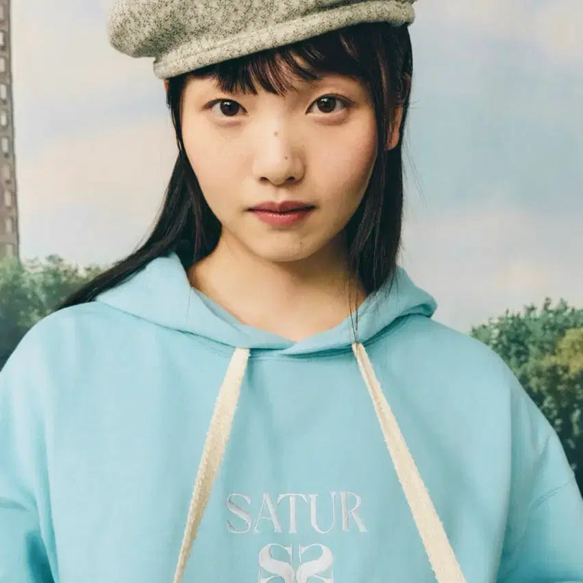 [BUNJANG] Setter Apero Pocket Crop Hoodie Blue / 세터 (W) 아페로 포켓 크롭 후드 티셔츠 블루