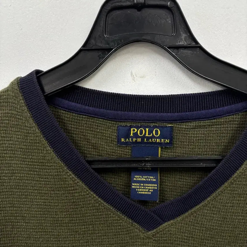 [BUNJANG] Polo Ralph Lauren Waffle V-Neck T-Shirt XL / 폴로랄프로렌 와플 V넥 반팔티xl