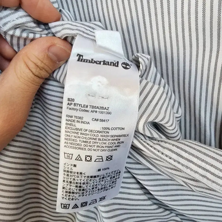 [BUNJANG] Timberland Striped Long Sleeve Shirt / 팀버랜드 스트라이프 긴팔 셔츠