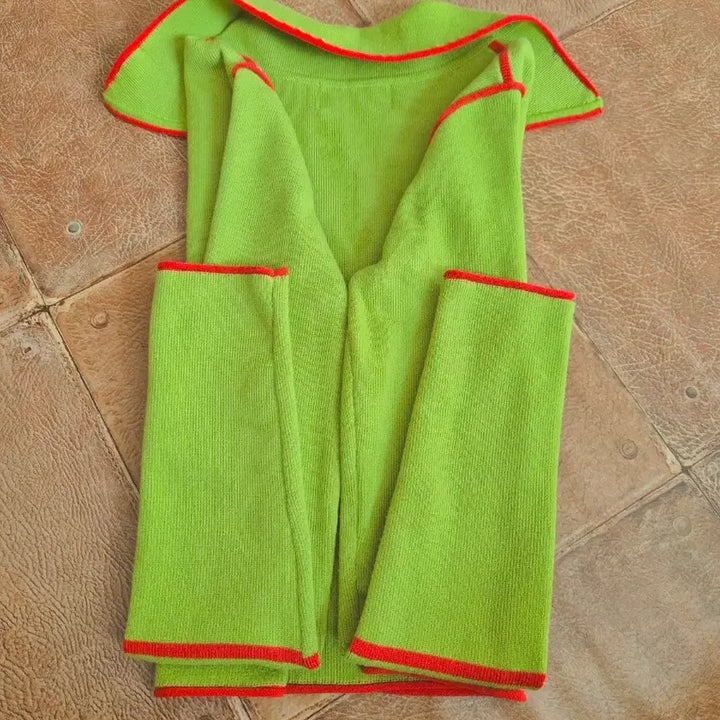 [BUNJANG] CIDER Lime Green Crop Cardigan / CIDER 라임색 크롭 가디건