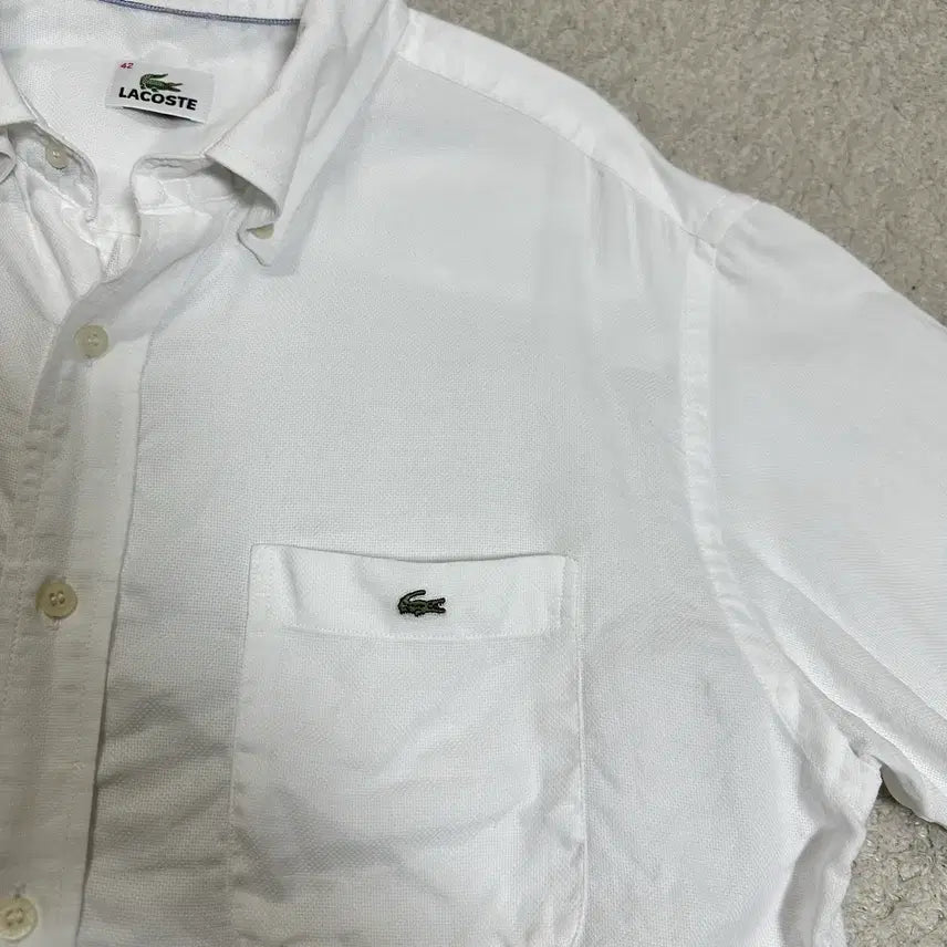 [SOLD OUT] 라코스테 반팔 셔츠 화이트 42