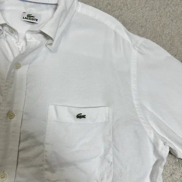 [SOLD OUT] 라코스테 반팔 셔츠 화이트 42