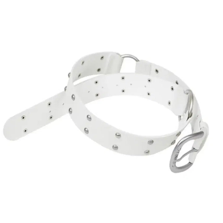 [BUNJANG] Seric Two Ring Rivet White Belt / 세릭 two ring rivet white 벨트 화이트