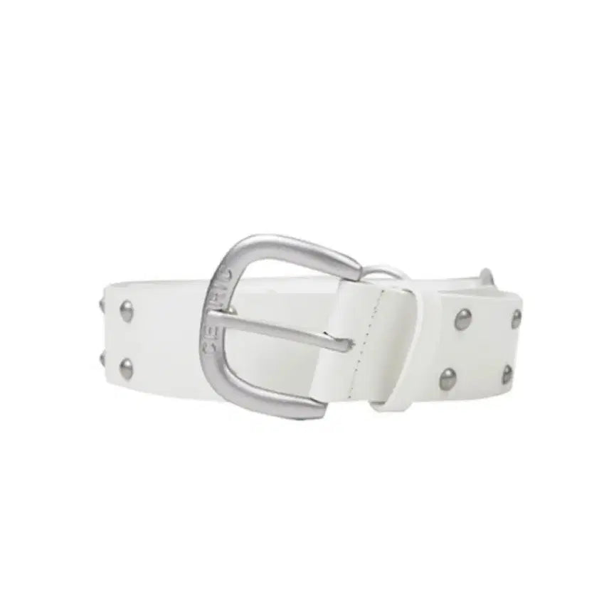 [BUNJANG] Seric Two Ring Rivet White Belt / 세릭 two ring rivet white 벨트 화이트