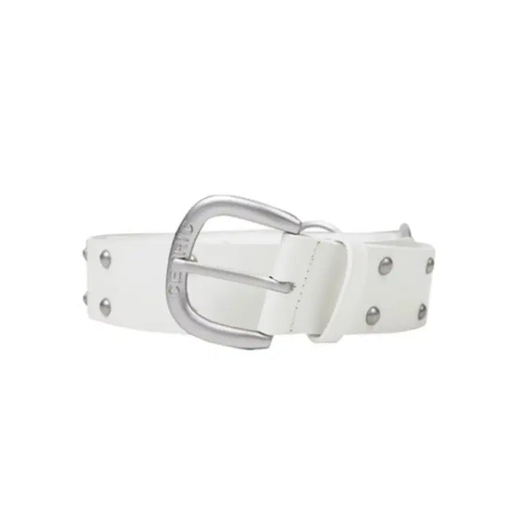 [BUNJANG] Seric Two Ring Rivet White Belt / 세릭 two ring rivet white 벨트 화이트