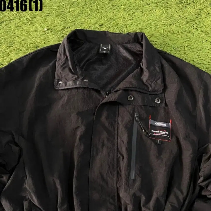 [BUNJANG] Mizuno Black Crop Windbreaker Jacket XL / 미즈노 블랙 크롭 바람막이 자켓 XL