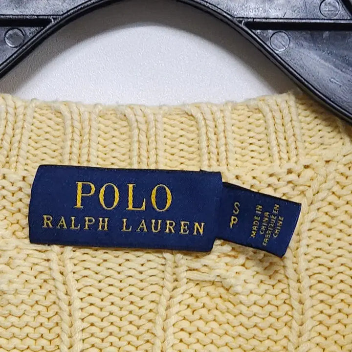 [BUNJANG] Polo Ralph Lauren Cable Knit Cream Yellow Sweater / 폴로 랄프로렌 꽈배기 니트 크림옐로우 55~66 케이블 니트