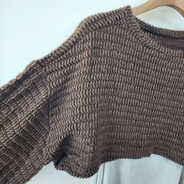 [BUNJANG] Cropped Knit Cardigan and Long Dress Set / 크롭 니트 가디건 롱 원피스
