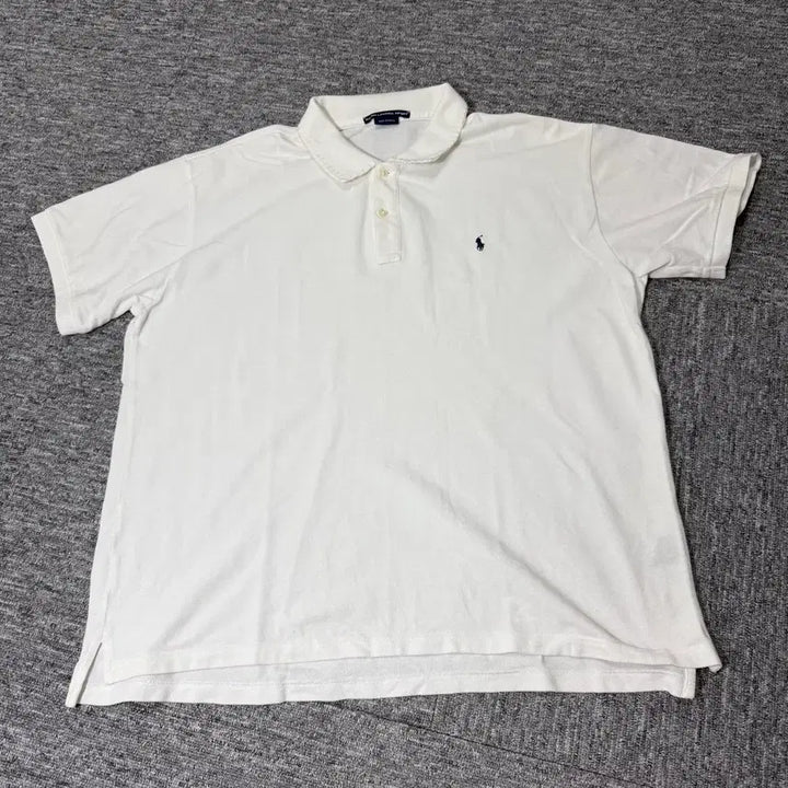 [SOLD OUT] 빈티지 폴로카라 반팔티 (White) | 스티치 커스텀제품